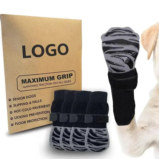 Amazon Outdoor Dog Socks Large Size Waterproof Non-slip Breathable Dog Shoes With Tie For Medium To Large Dogs Les animaux connectés 🐾