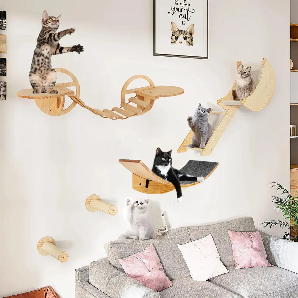 Arbre à chat mural design pour le plus grand bonheur de vos félins 🤩 Les animaux connectés 🐕📱