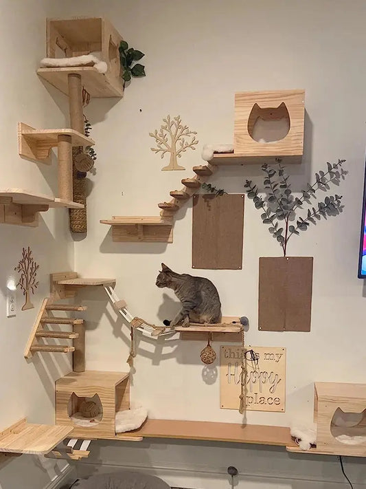 Arbre à chat mural innovant et design : il se fondera dans votre déco✨ Les animaux connectés 🐕📱