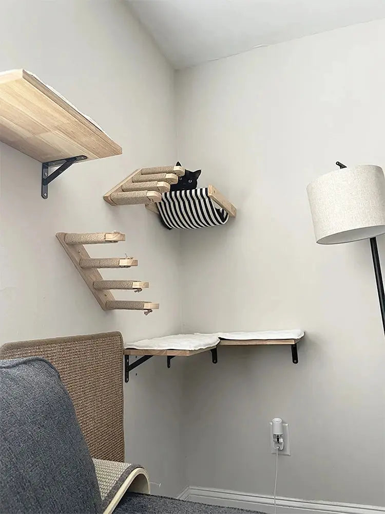 Arbre à chat mural innovant et design : il se fondera dans votre déco✨ Les animaux connectés 🐕📱