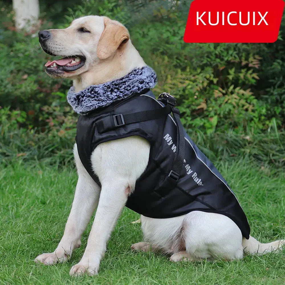 Autumn/winter Pet Clothing Warm Reflective Large Dog Coat Thickened Cotton Jacket Pet Costume Wholesale Les animaux connectés 🐾