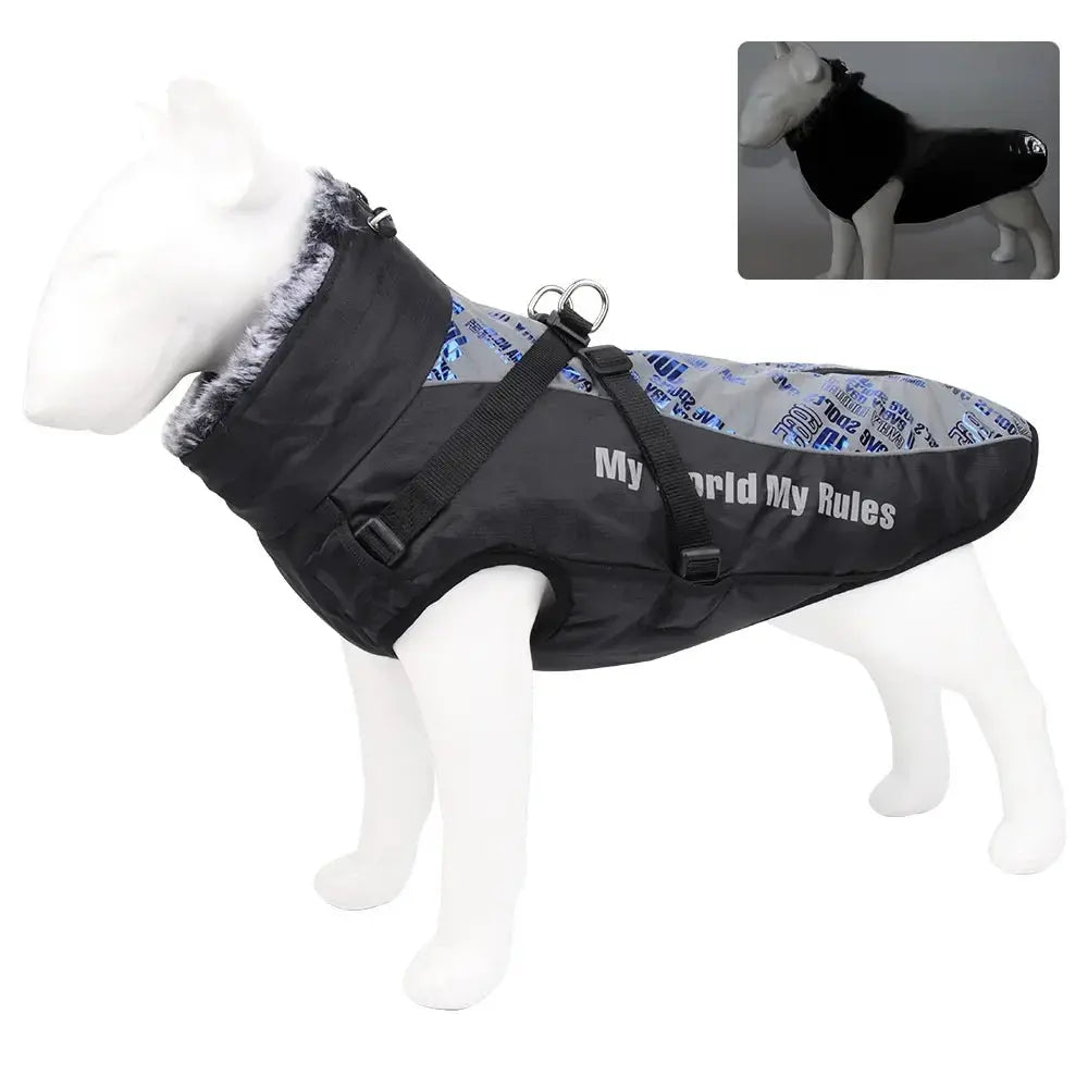 Autumn/winter Pet Clothing Warm Reflective Large Dog Coat Thickened Cotton Jacket Pet Costume Wholesale Les animaux connectés 🐾