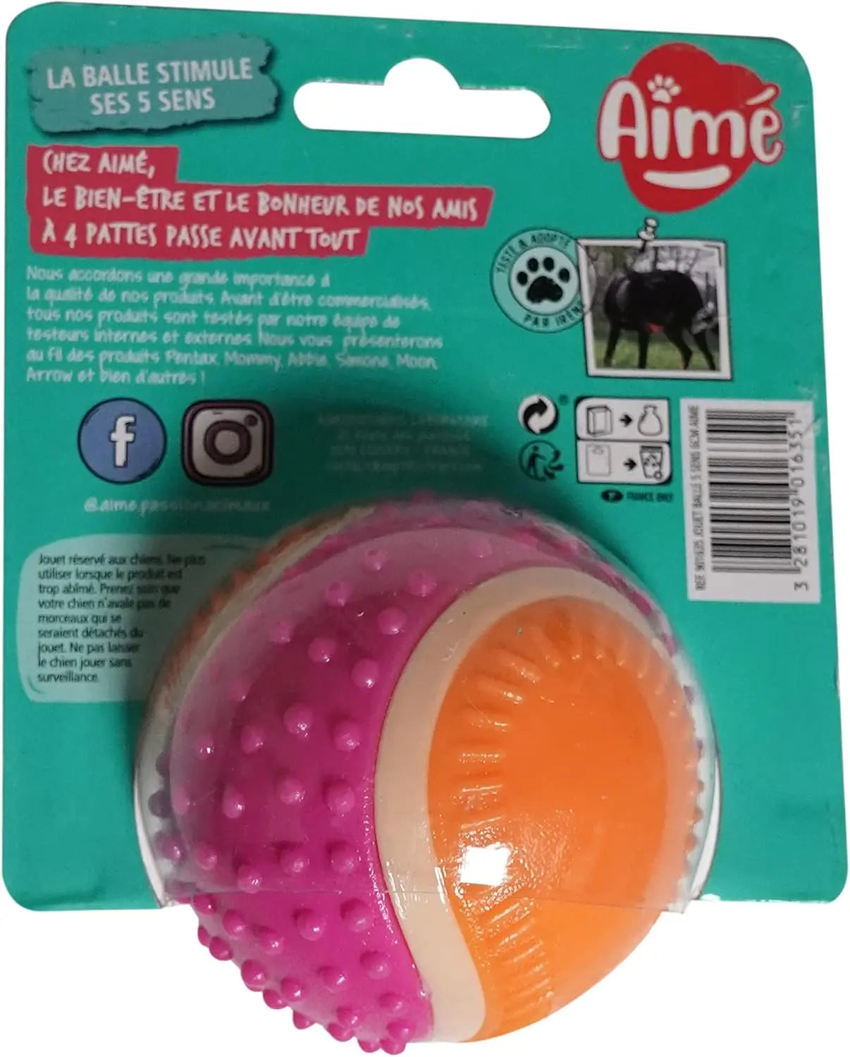 - Balle Pour Chien 5 En 1 Saveur Bœuf - Jouet Interactif/Éducatif Pour Développer Et Stimuler Les 5 Sens - Résistant Toutes Races Et Tous Âges - Balle 6 Cm Les animaux connectés 🐾