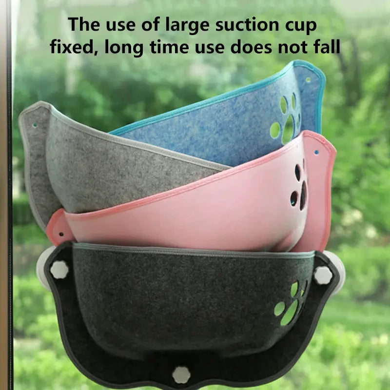 Cat Window Hammock With Strong Suction Cups Pet Kitty Hanging Sleeping Bed Storage Felt Warm Pets Cage Sunny Seat Beds Les animaux connectés 🐕📱