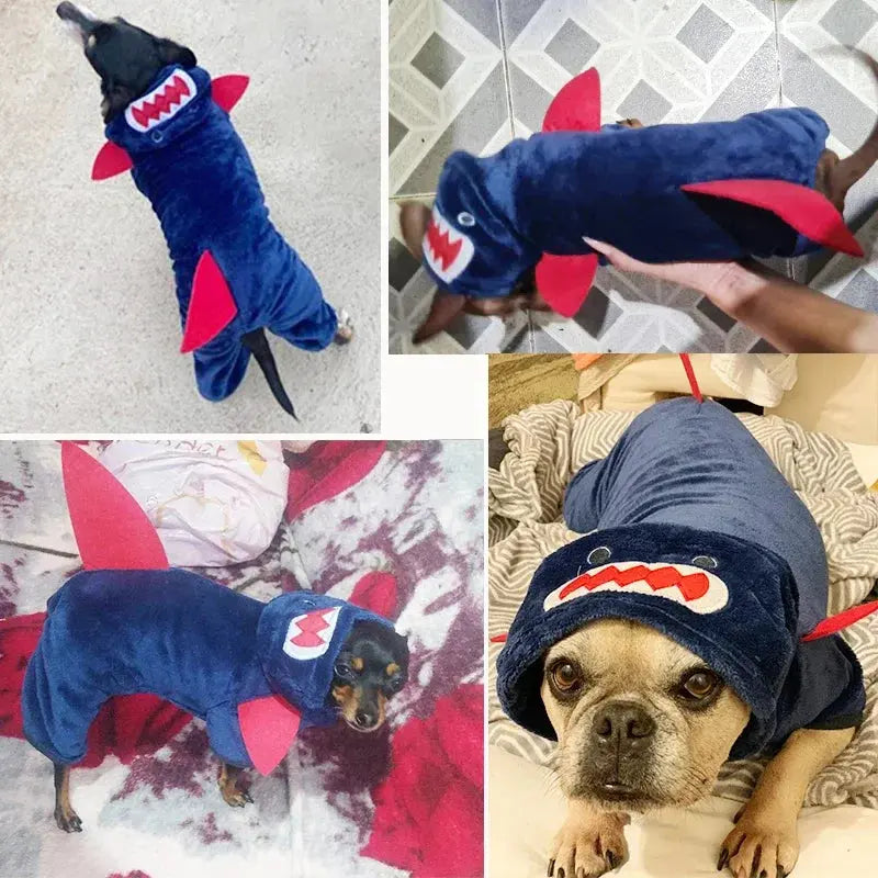 Fleece Dog Clothes Cosplay Pet Hoodies Winter Warm Dog Coat Jacket For Small Dogs Jumpsuits Chihuahua Yorkie Clothes Pet Apparel Les animaux connectés 🐕📱