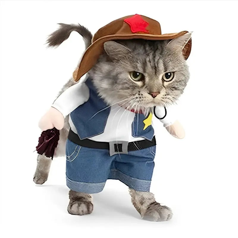 Déguisement de cow-boy pour chat et chien : transforme ton animal en Lucky Luke - Les animaux connectés 🐾