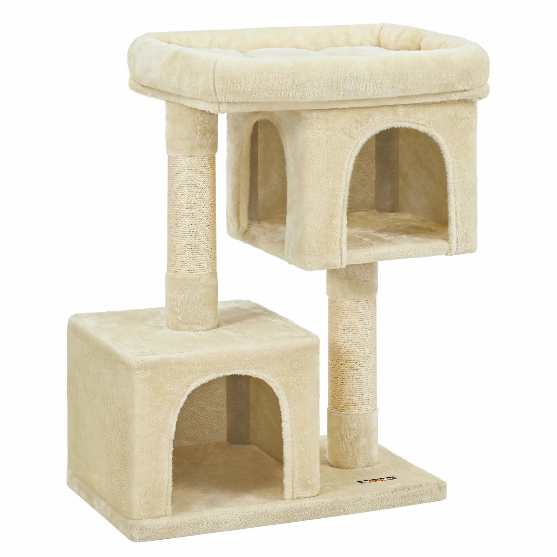 Feandrea Cat Tree, 84 cm Cat Tower, L, Cat Condo for Large Cats up to 7 kg, Large Cat Perch, 2 Cat Caves, Scratching Post Les animaux connectés 🐕📱