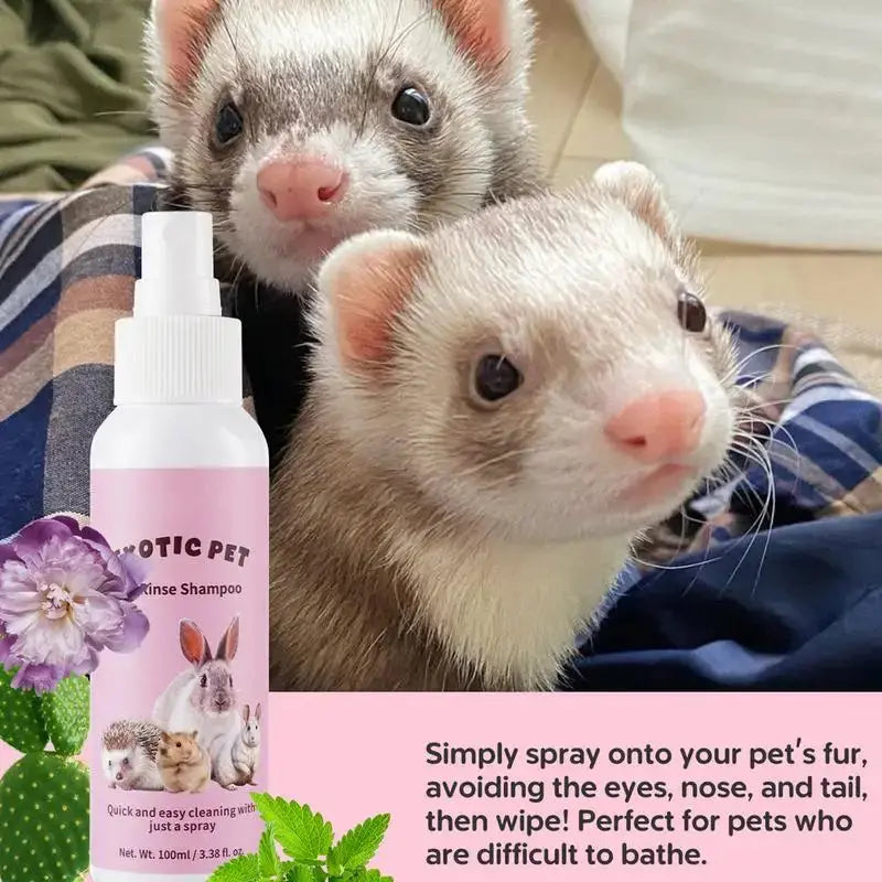 Shampoing Sec Sans Rinçage Exotic Pet : le nettoyage facile et doux pour animaux✨ - Les animaux connectés 🐕📱