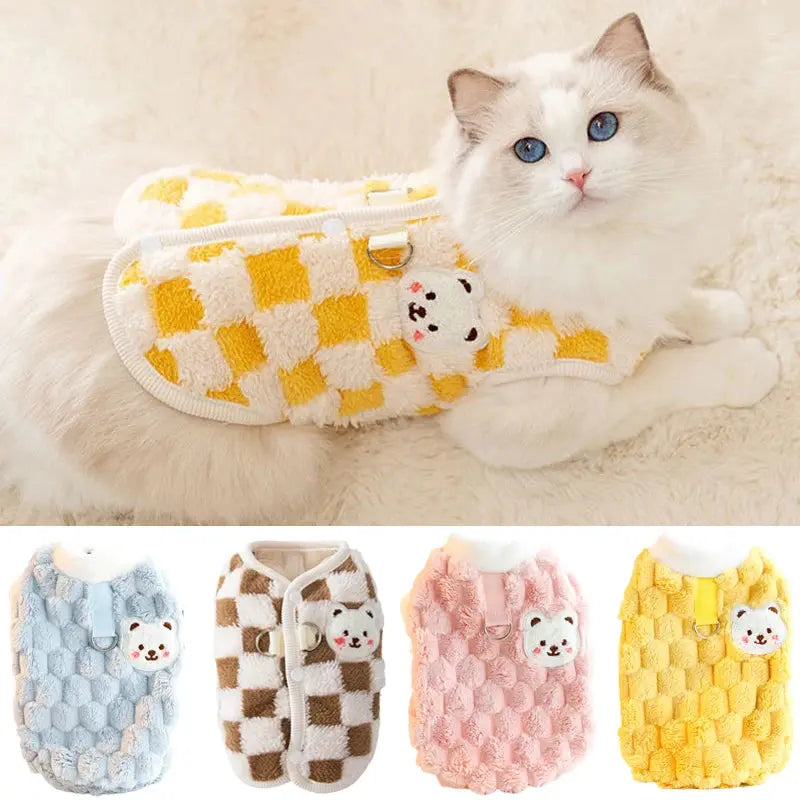 Pull en laine pour chat "Ours polaire" - Confort et style pour votre compagnon - Les animaux connectés 🐕📱