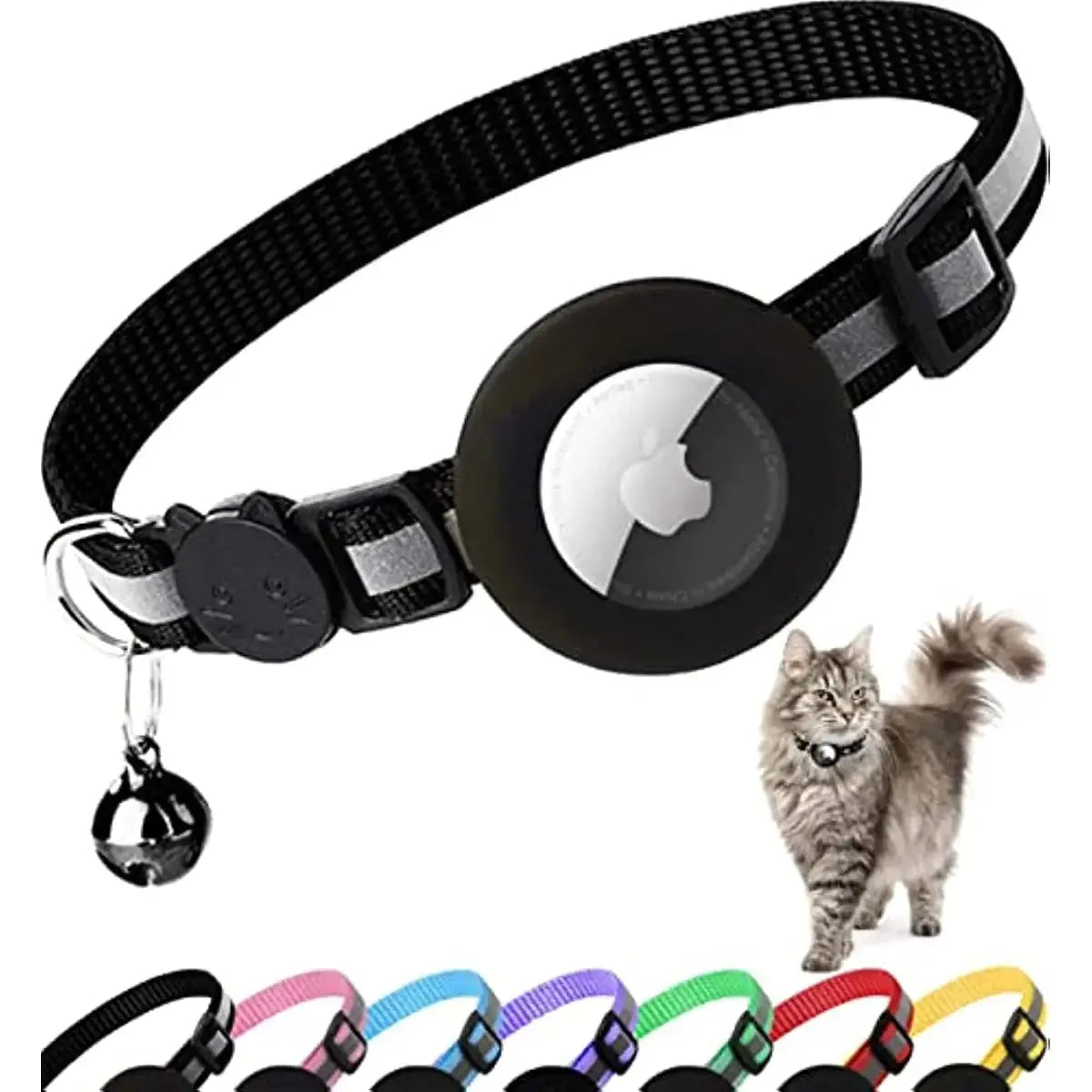 Collier pour chat avec emplacement AirTag - Sécurité et style pour votre félin ! - Les animaux connectés 🐕📱