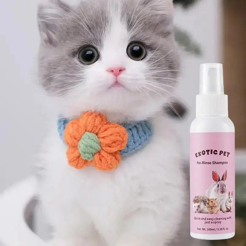 Shampoing Sec Sans Rinçage Exotic Pet : le nettoyage facile et doux pour animaux✨ - Les animaux connectés 🐕📱