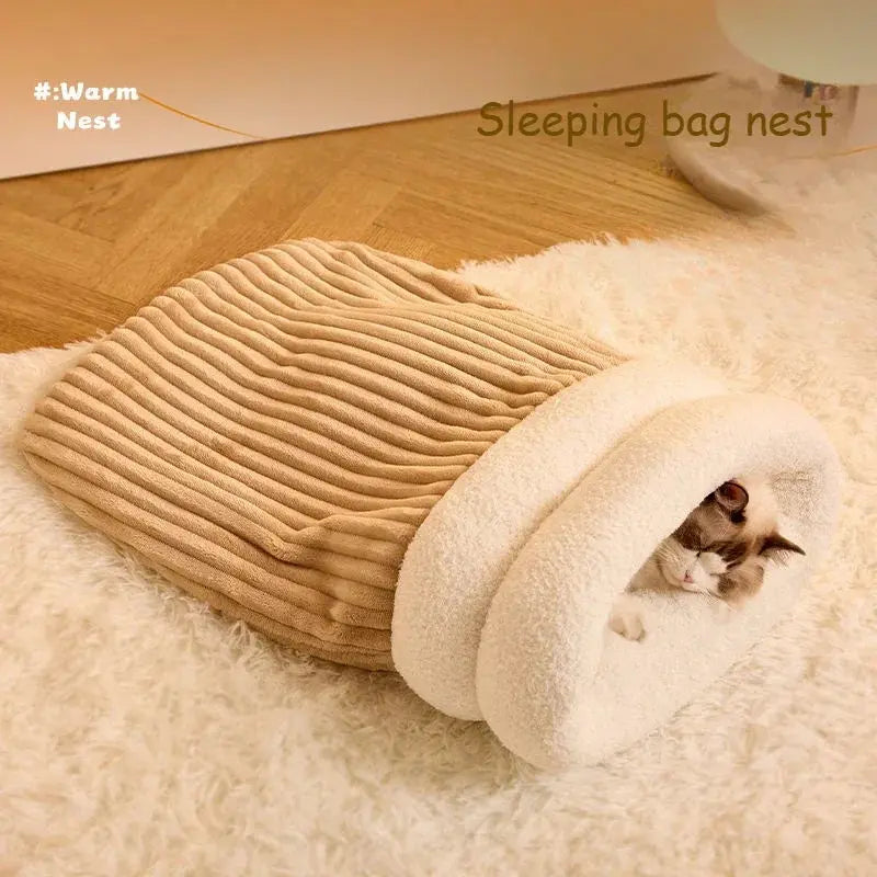 Cat Nest Four Seasons General Purpose Cat Winter Warm Sleeping Nest Semi-closed Security Pocket Nest Cat Sleeping Supplies pets Les animaux connectés 🐕📱