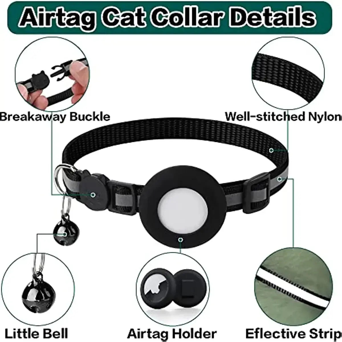 Collier pour chat avec emplacement AirTag - Sécurité et style pour votre félin ! - Les animaux connectés 🐕📱