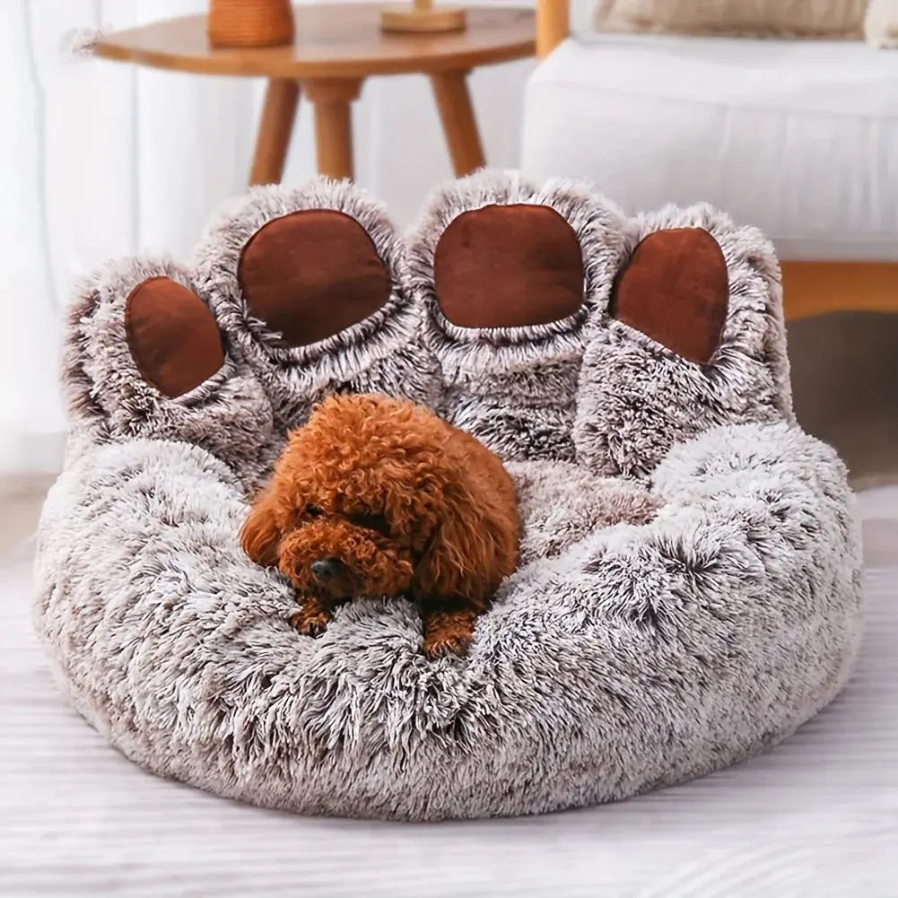 Dog Bed Cat Pet Sofa Cute Bear Paw Shape Comfortable Cozy Pet Sleeping Beds For Small Medium Large Soft Fluffy Cushion Dog Bed Les animaux connectés 🐕📱