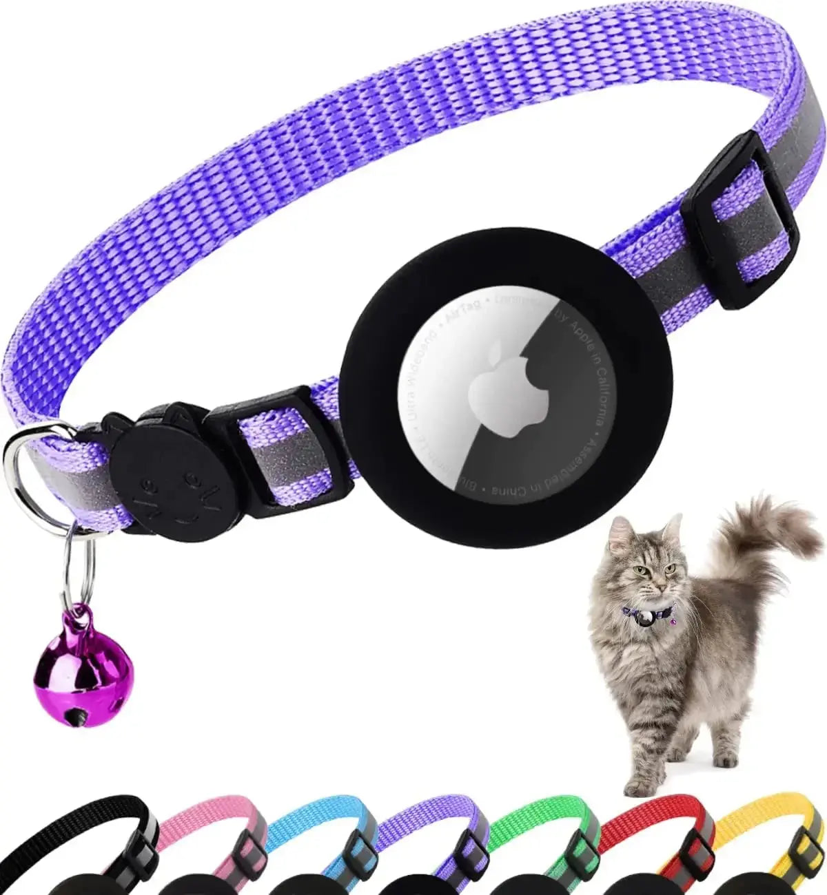 Collier pour chat avec emplacement AirTag - Sécurité et style pour votre félin ! - Les animaux connectés 🐕📱