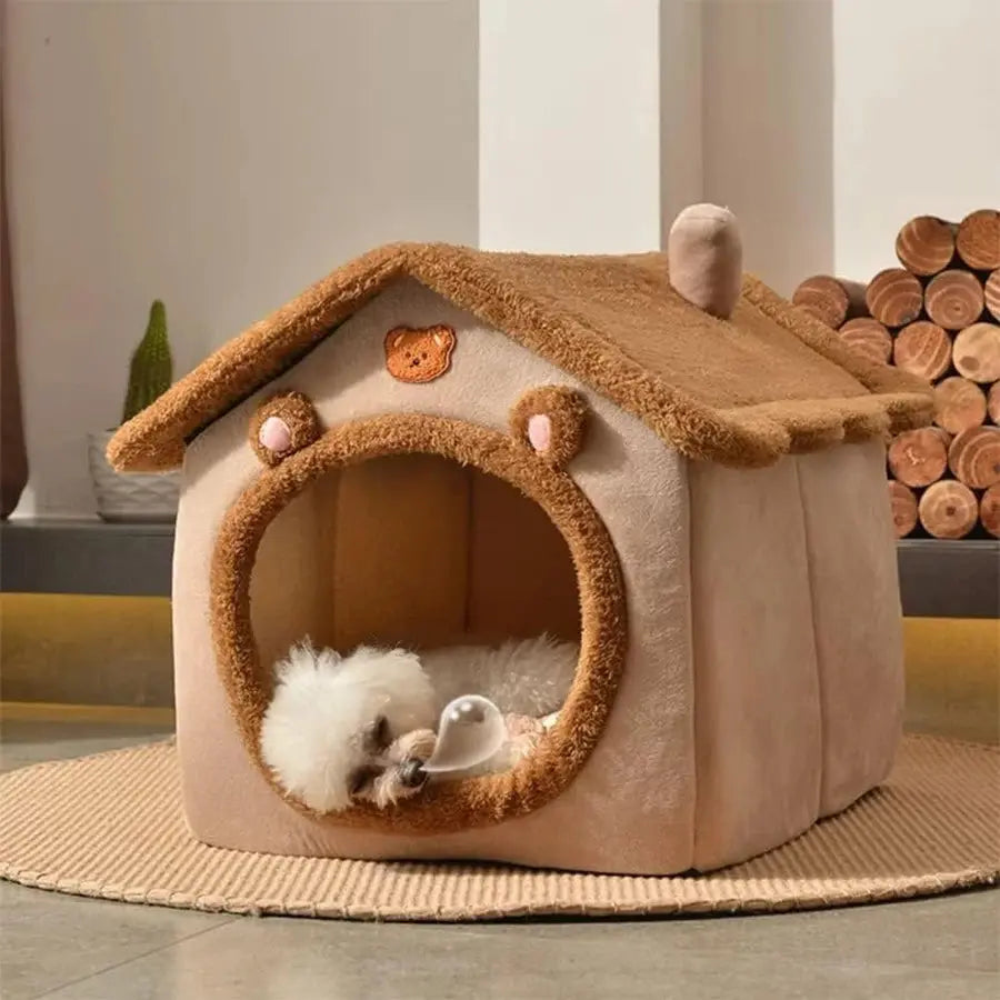 Foldable Pet House Removable Washable Cat House Puppy Cave Sofa Pet Bed House for Extra Small Dogs and Small and Medium Cats Les animaux connectés 🐕📱