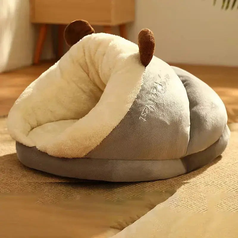 Warm Small Dog Kennel Bed Breathable Dog House Cute Slippers Shaped Dog Bed Cat Sleep Bag Foldable Washable Pet House Les animaux connectés 🐕📱