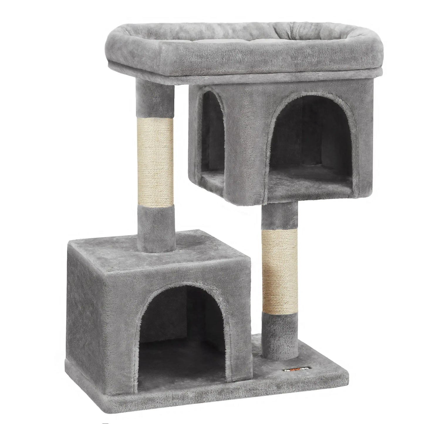 Feandrea Cat Tree, 84 cm Cat Tower, L, Cat Condo for Large Cats up to 7 kg, Large Cat Perch, 2 Cat Caves, Scratching Post Les animaux connectés 🐕📱