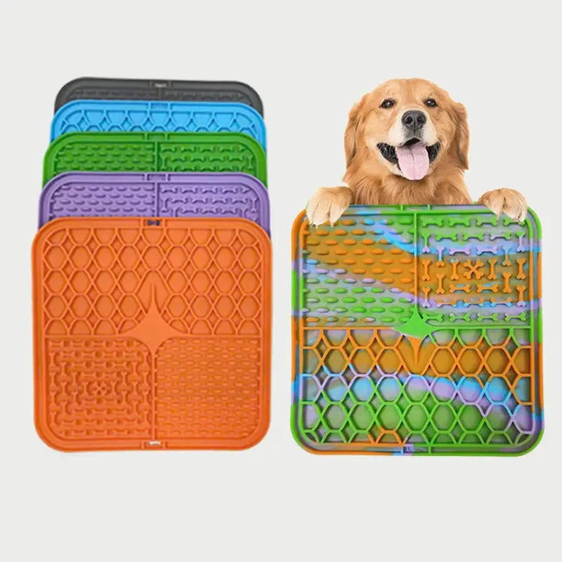 Tapis de repas stimulant pour chien antidérapant - Ralentissez l'alimentation et réduisez le désordre ! - Les animaux connectés 🐕📱