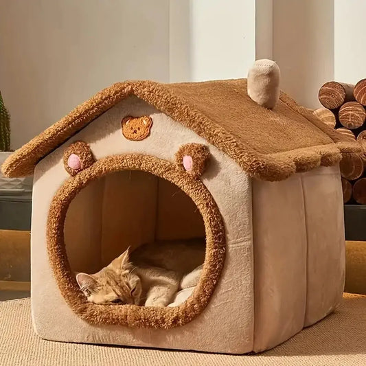 Foldable Pet House Removable Washable Cat House Puppy Cave Sofa Pet Bed House for Extra Small Dogs and Small and Medium Cats Les animaux connectés 🐕📱