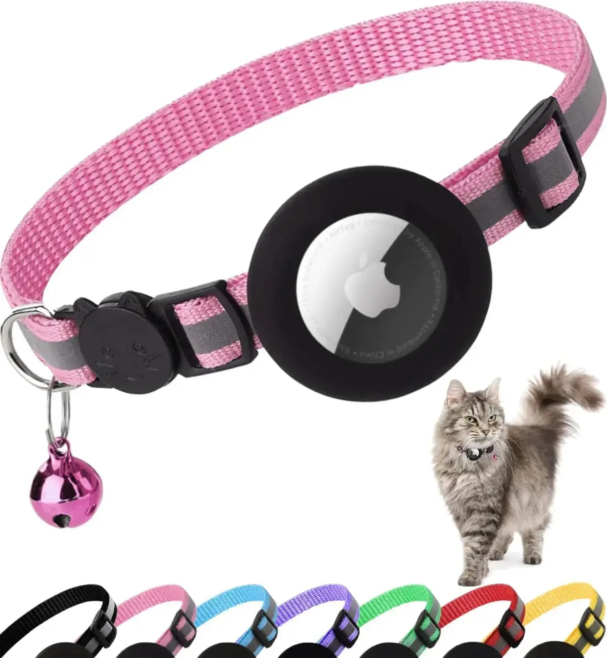 Collier pour chat avec emplacement AirTag - Sécurité et style pour votre félin ! - Les animaux connectés 🐕📱