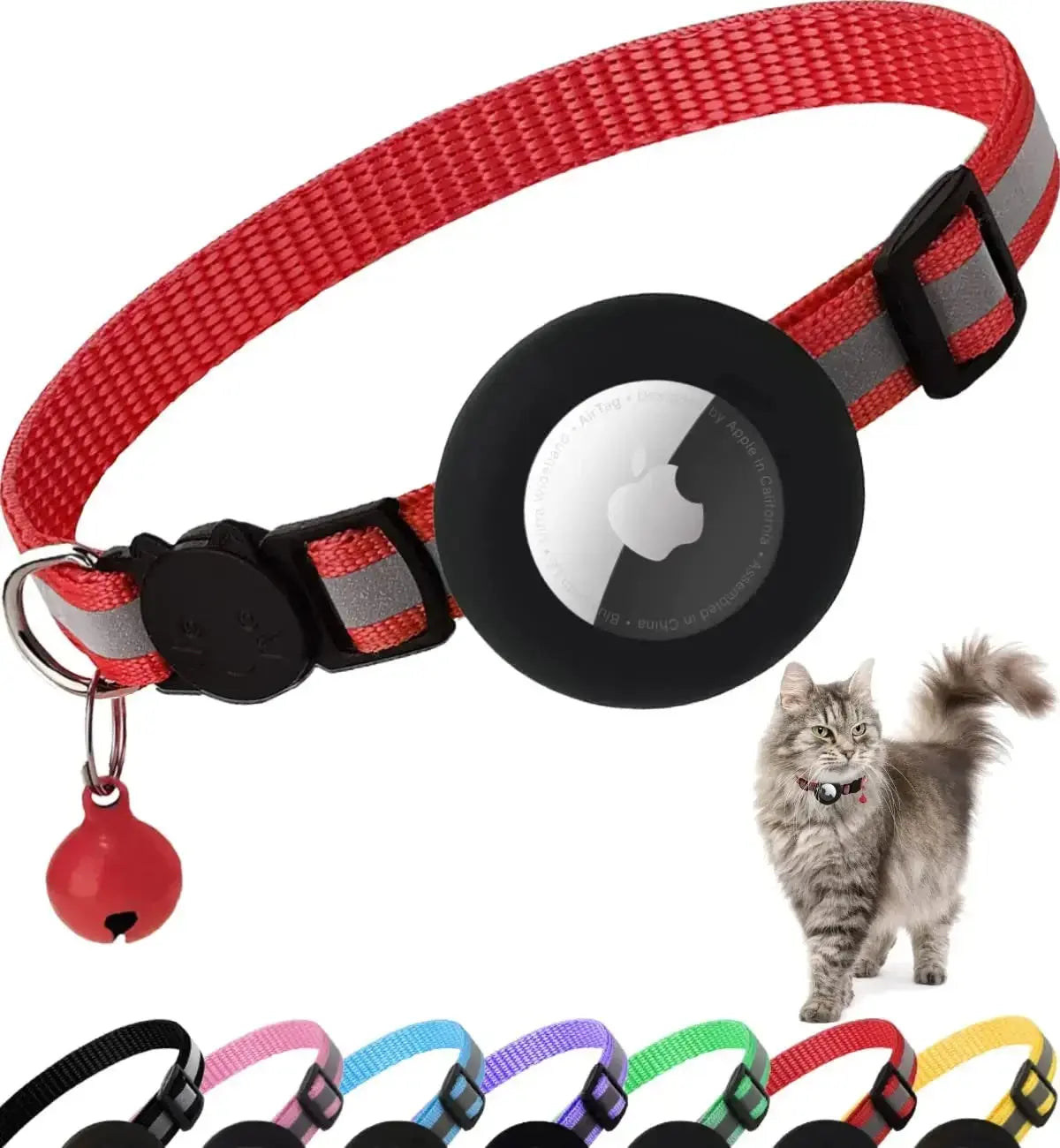 Collier pour chat avec emplacement AirTag - Sécurité et style pour votre félin ! - Les animaux connectés 🐕📱