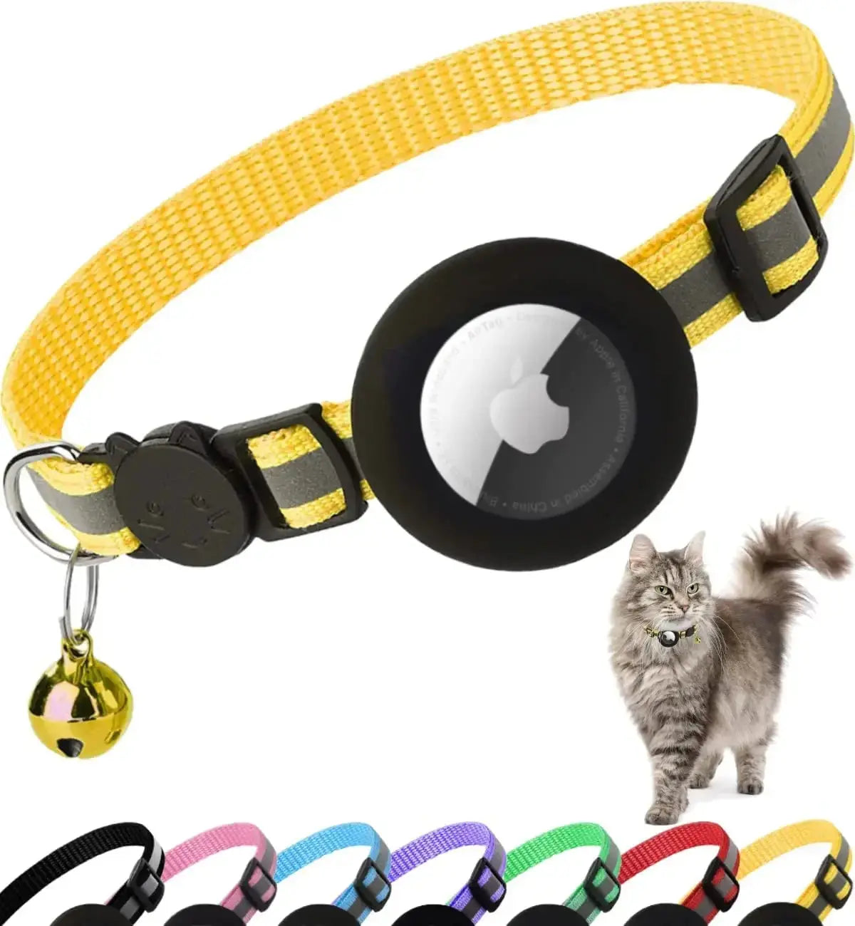 Collier pour chat avec emplacement AirTag - Sécurité et style pour votre félin ! - Les animaux connectés 🐕📱