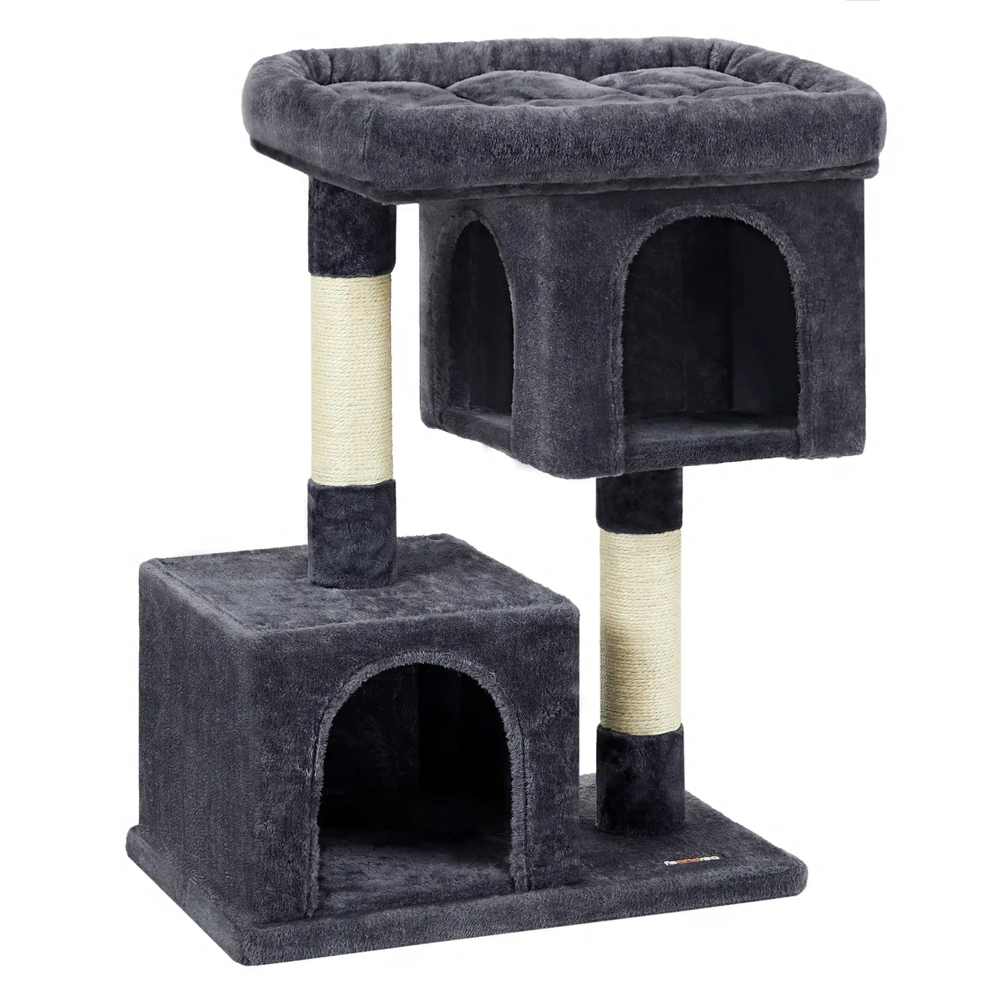 Feandrea Cat Tree, 84 cm Cat Tower, L, Cat Condo for Large Cats up to 7 kg, Large Cat Perch, 2 Cat Caves, Scratching Post Les animaux connectés 🐕📱