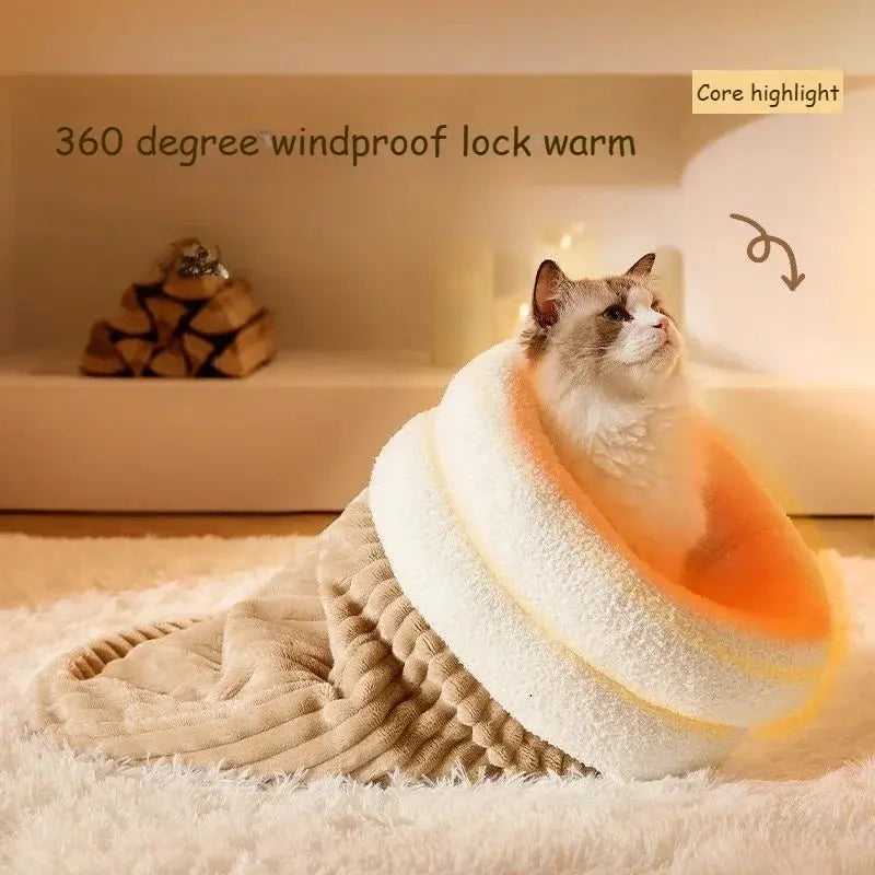 Cat Nest Four Seasons General Purpose Cat Winter Warm Sleeping Nest Semi-closed Security Pocket Nest Cat Sleeping Supplies pets Les animaux connectés 🐕📱