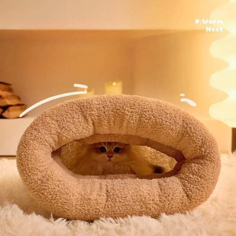 Cat Nest Four Seasons General Purpose Cat Winter Warm Sleeping Nest Semi-closed Security Pocket Nest Cat Sleeping Supplies pets Les animaux connectés 🐕📱