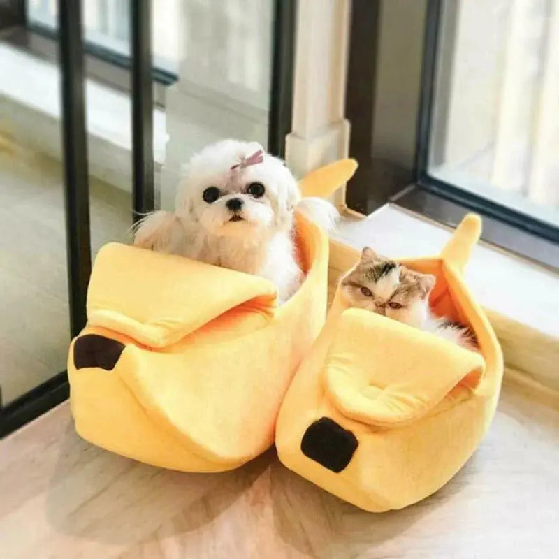 Banana Cat Bed House Funny Cute Cozy Cat Mat Beds Warm Durable Portable Pet Basket Kennel Dog Cushion Cat Supplies Multicolor Les animaux connectés 🐕📱