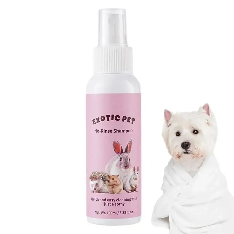 Shampoing Sec Sans Rinçage Exotic Pet : le nettoyage facile et doux pour animaux✨ - Les animaux connectés 🐕📱