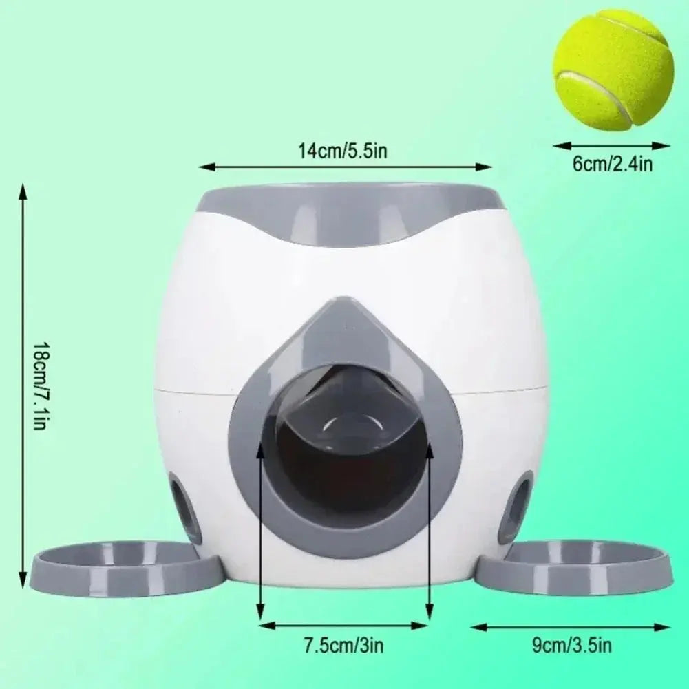 Automatic Tennis Ball Launcher with Dog Feeder Interactive Funny Reward Game Training Tool for Dog Cat Les animaux connectés 🐕📱