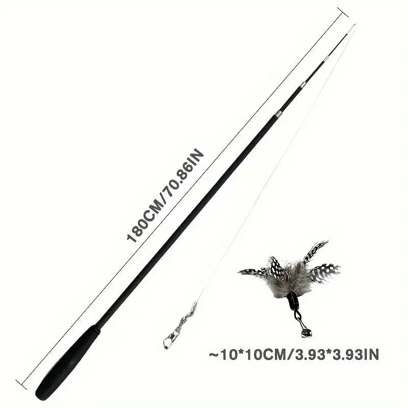 Four-Section Telescopic Cat Rod - Extendable, Cartoon Patterned, Metal Material Animals Kingdom