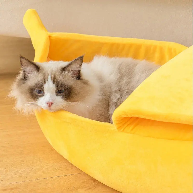 Banana Cat Bed House Funny Cute Cozy Cat Mat Beds Warm Durable Portable Pet Basket Kennel Dog Cushion Cat Supplies Multicolor Les animaux connectés 🐕📱