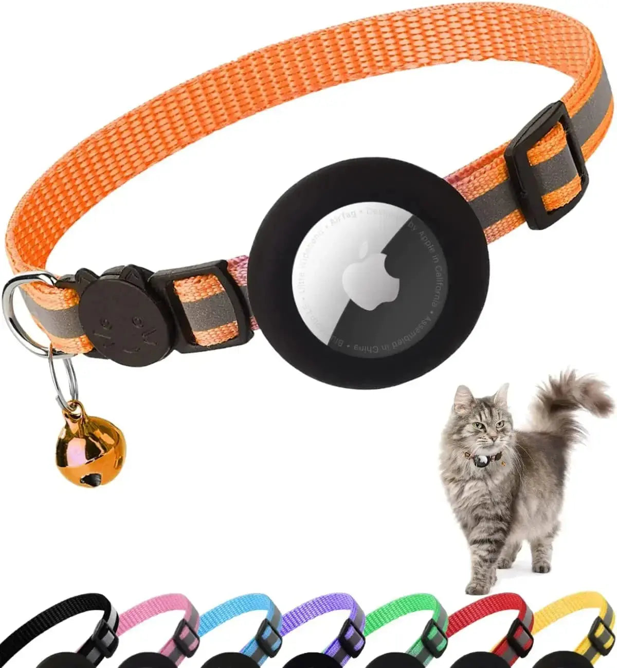 Collier pour chat avec emplacement AirTag - Sécurité et style pour votre félin ! - Les animaux connectés 🐕📱