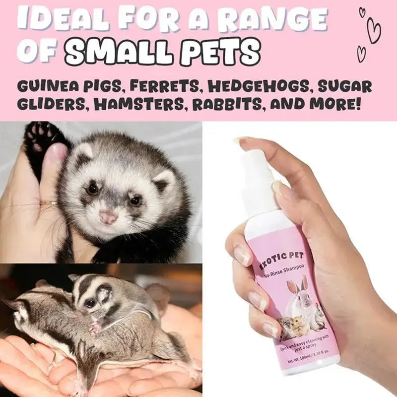 Shampoing Sec Sans Rinçage Exotic Pet : le nettoyage facile et doux pour animaux✨ - Les animaux connectés 🐕📱