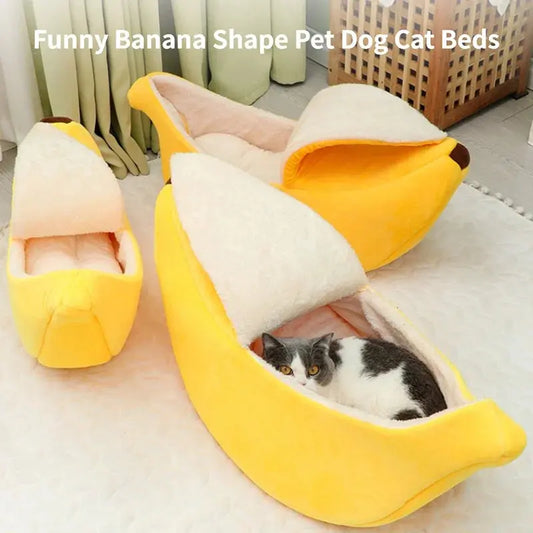 Banana Cat Bed House Funny Cute Cozy Cat Mat Beds Warm Durable Portable Pet Basket Kennel Dog Cushion Cat Supplies Multicolor Les animaux connectés 🐕📱