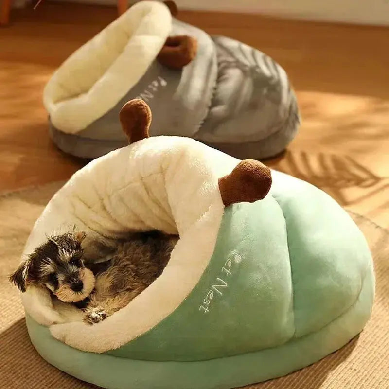 Warm Small Dog Kennel Bed Breathable Dog House Cute Slippers Shaped Dog Bed Cat Sleep Bag Foldable Washable Pet House Les animaux connectés 🐕📱