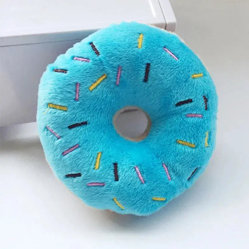 Soft Dog Donuts Plush Pet Dog Toys For Dogs Chew Toy Cute Puppy Squeaker Sound Toys Funny Puppy Small Medium Dog Interactive Toy Les animaux connectés 🐕📱