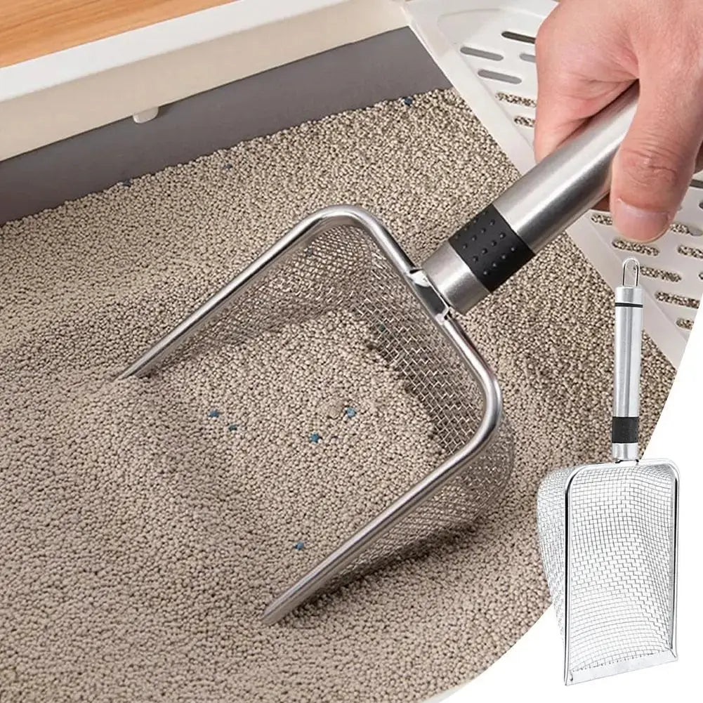 Stainless Steel Cat Sand Shovel Fine Pores Pet Poop Shovel For Rabbits Dogs Toilet Cleaning Tools Pets Supplies Q8O7 Les animaux connectés 🐕📱